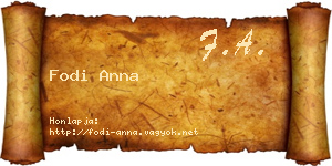 Fodi Anna névjegykártya